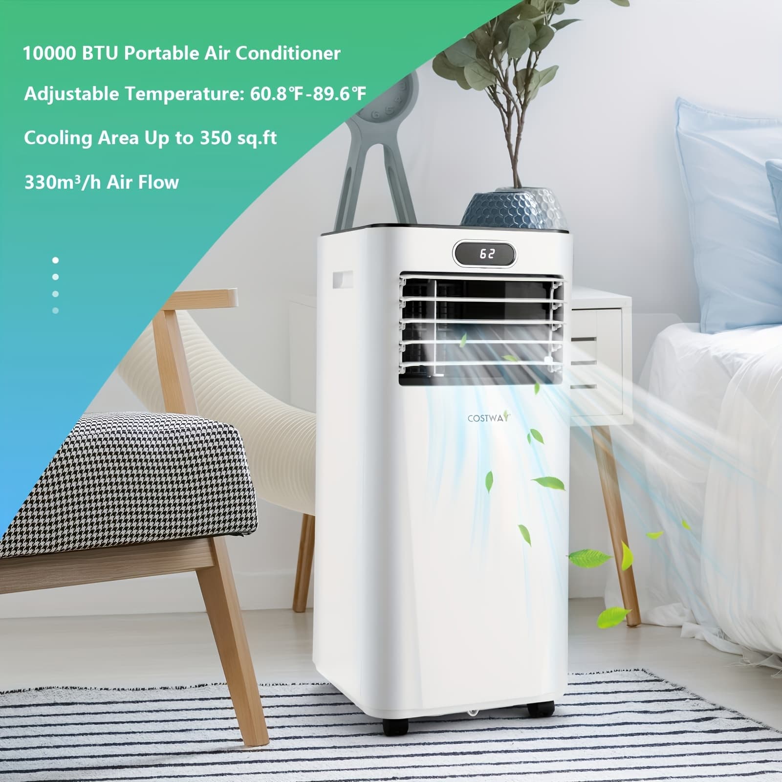 TEMU Costway 10000 Btu Portable Air Conditioner W/ Remote Control 3-in-1 Air Cooler W/ Drying