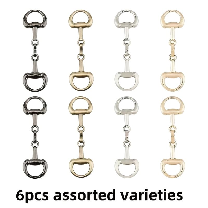 TEMU 6pcs Random Color Mixed Color Alloy D-ring , Suitable For Wallet Making Supplies Bags, Shoes, Hats And Scarves - Multi-functional Clothing Additions, Wallet Making, Diy Wallet Making