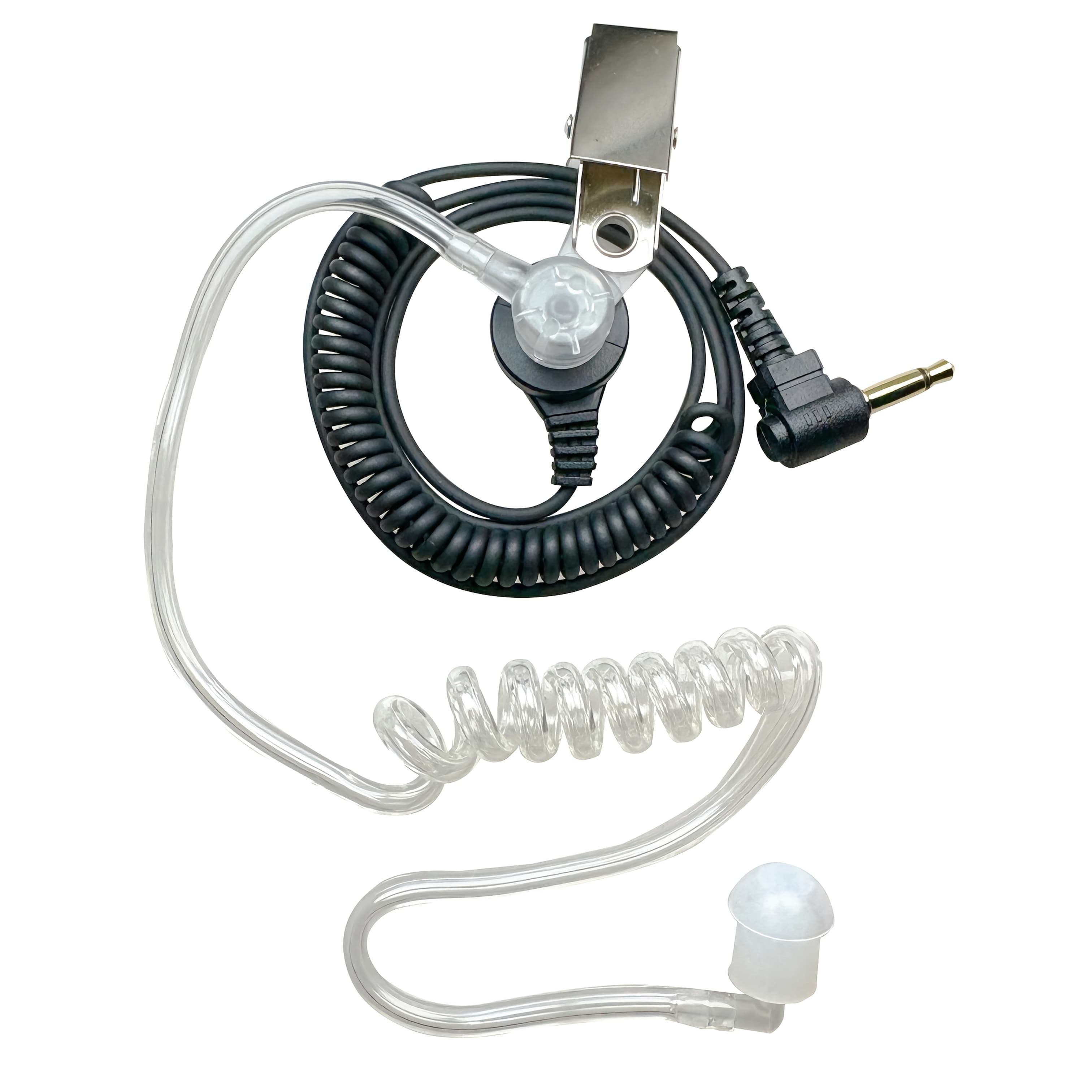 TEMU 1pc, 3.5mm /listen Only Earpiece, Acoustic Tube Headset For Speaker Mic With 3.5mm Audio Jacks For