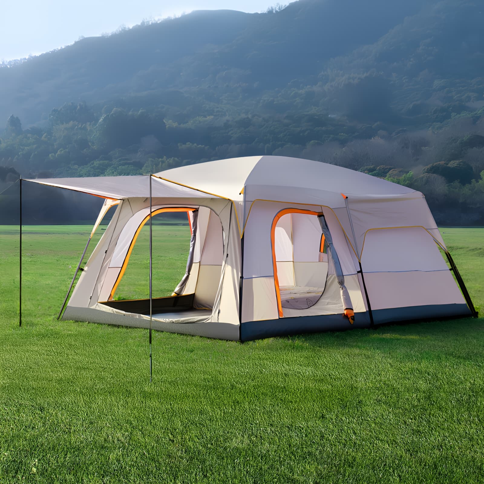 TEMU Lovewe 3-6 Person Family Tent - Heavy-duty High-quality High -proof Camping Tent, Outdoor Foldable Portable Camping Gear