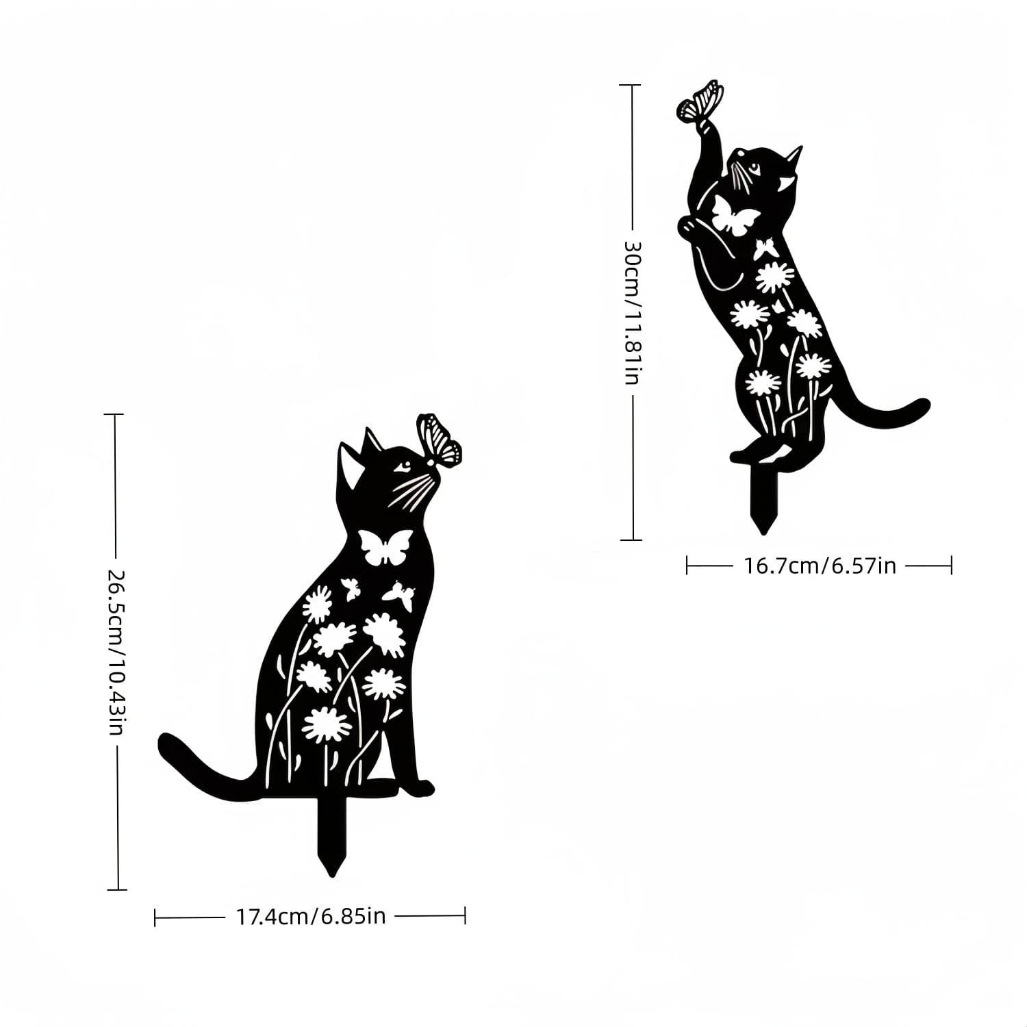 TEMU Of Items For Outdoor Cat-themed Garden Decor, Featuring A Metal Silhouette Of A Black Cat, Perfect For Feline Enthusiasts And As Gifts For Cat Lovers