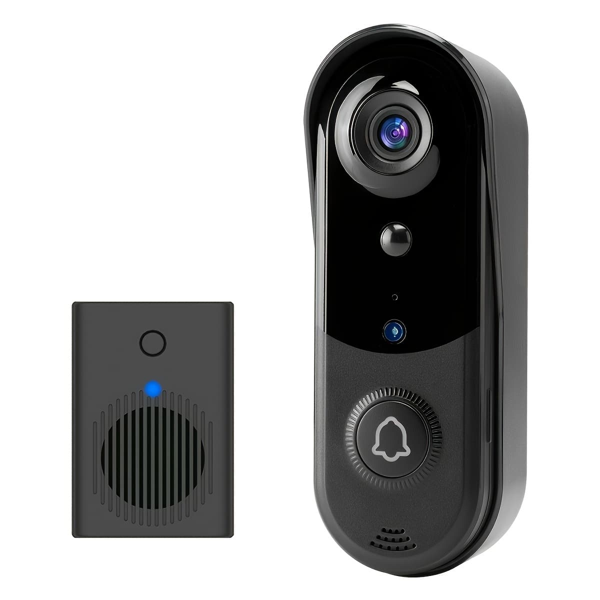 TEMU Video Doorbell Camera Wireless 2.4ghz Wifi 1080p Fhd With Indoor Chime, Audio, Fhd Night Vision, Cloud Storage, Ai Human Detection And Ir Motion Detection, , Easy To Installation, Outdoor/indoor