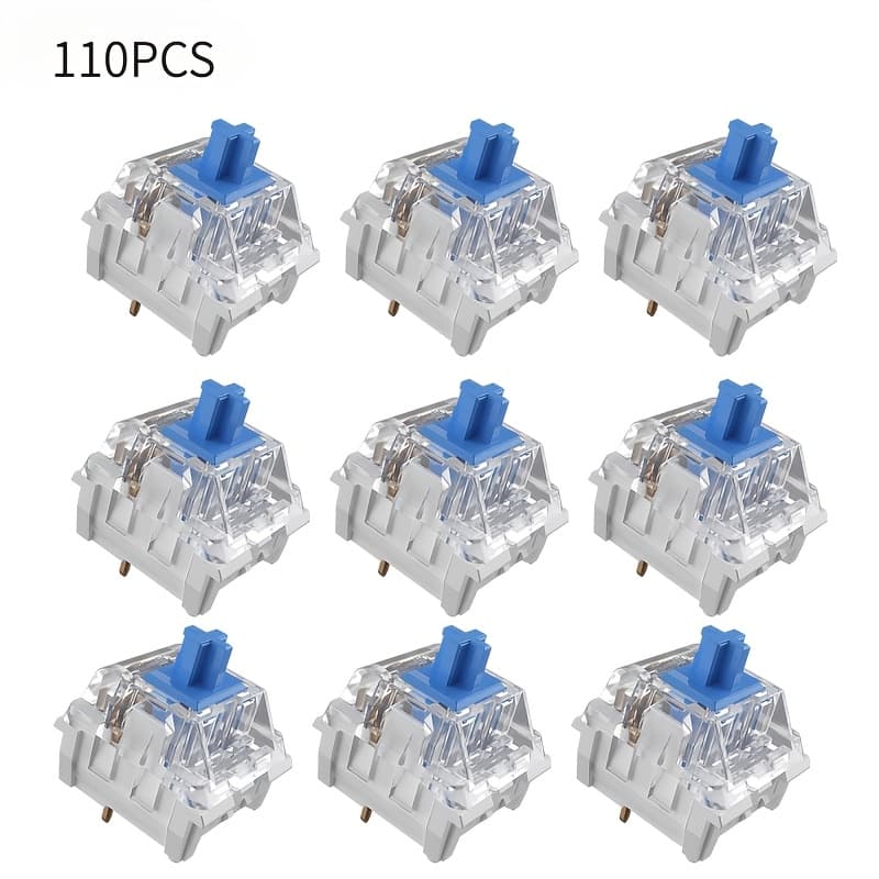 TEMU 110pcs Blue Switch Mechanical Keyboard Switches, 3-pin, 50g Force, , Precise Typing. Lubricated Key Switches, Keyboard Clicker Replacement Parts, Compatible With Replacement Keycaps.