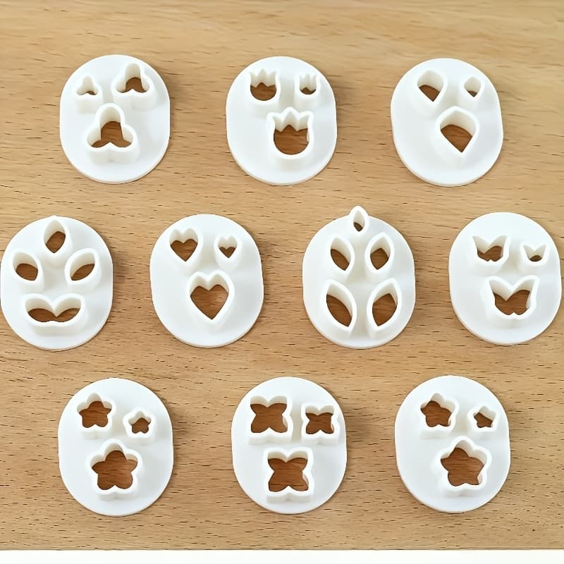 TEMU 10pcs Polymer Clay Cutters Set, Irregular Shape, Jewelry Making, No Power Supply Needed, With Flower, Leaf And Shapes For Earrings And Jewelry Casting, Clay Molds