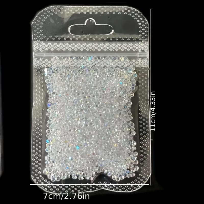TEMU 1000pcs Sparkling Ab Glass Rhinestones Micro Beads - Transparent, For Nail Art, Diy Crafts & Party Decorations,must-have For Diy Enthusiasts