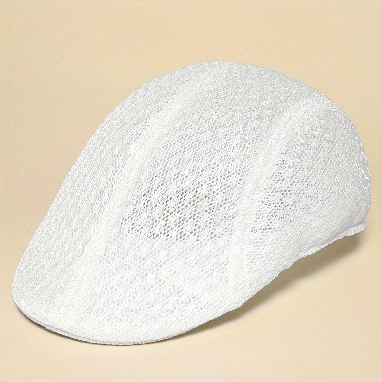 TEMU Korean Version Of Simple Solid Color Hollow Breathable Mesh Light Plate Hat Outdoor Shade Retro Painter Hat