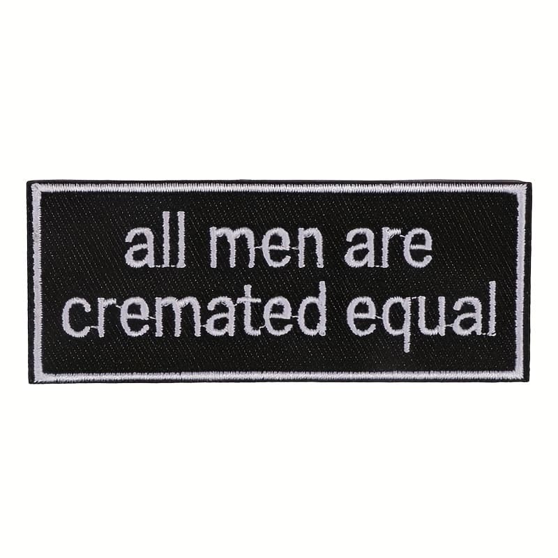 TEMU 1pc All Men Are Embroidered Patch Morale Humorous Badge For Clothing Jacket Trucker Hat Gift