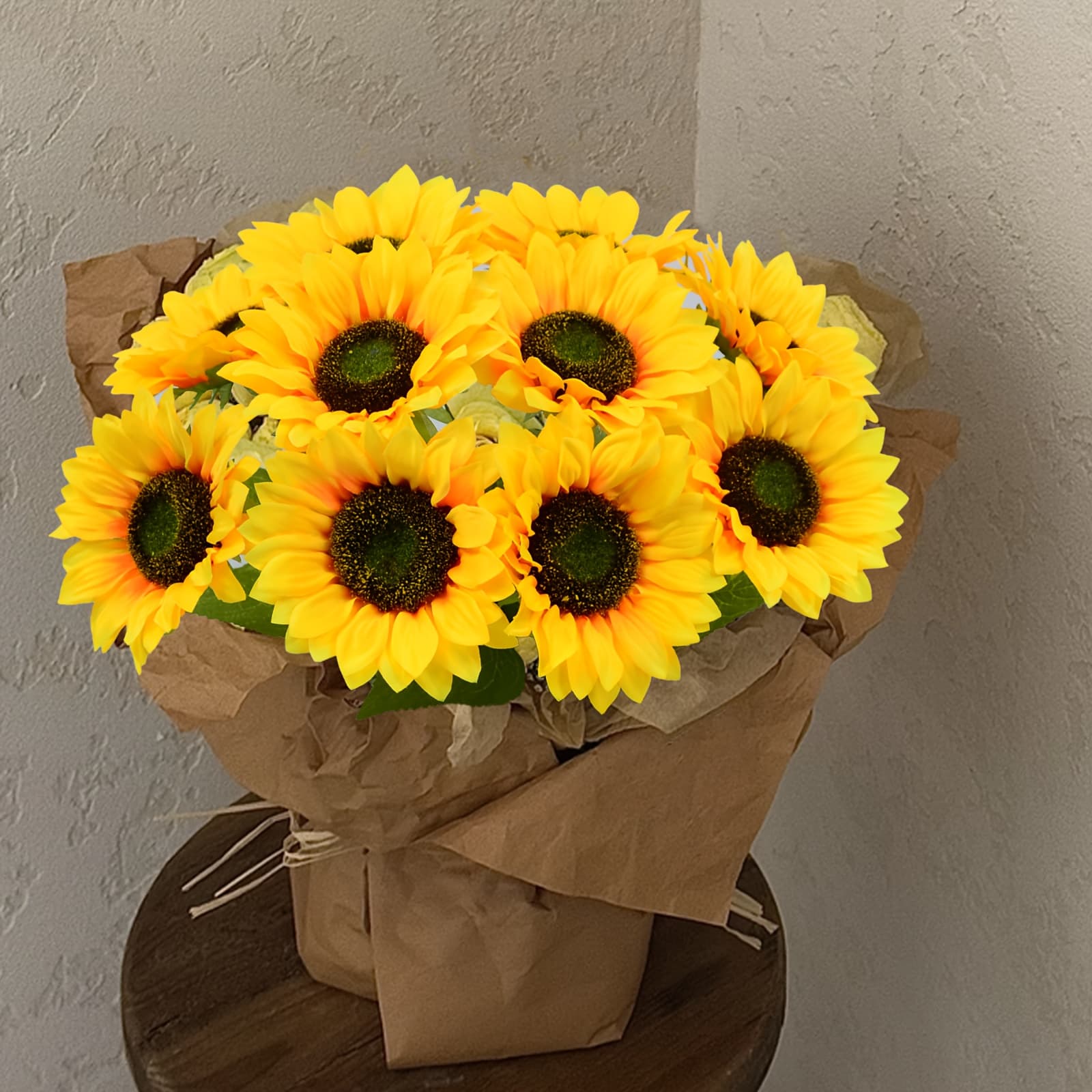 TEMU 10pcs Artificial Sunflowers Fake Flowers, Bridal Bouquet Wedding Table Decor, Fall Thanksgiving Christmas Indoor Home Decoration