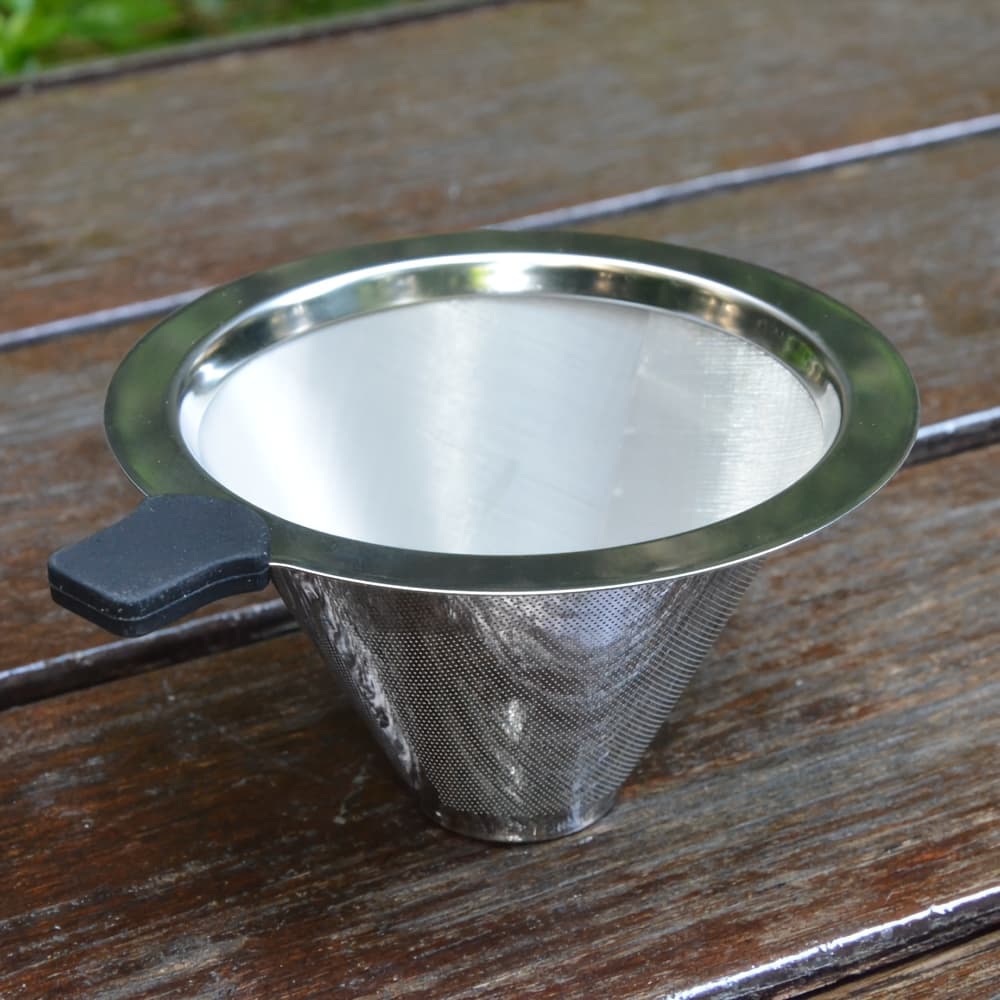 TEMU 1pc Double-layer Tea Filter, Stainless Steel Tea Set, Tea Filter, Stainless Steel Tea Filter, Funnel For Draining Water, Coffee Filter, Suitable For Home Or Office Use