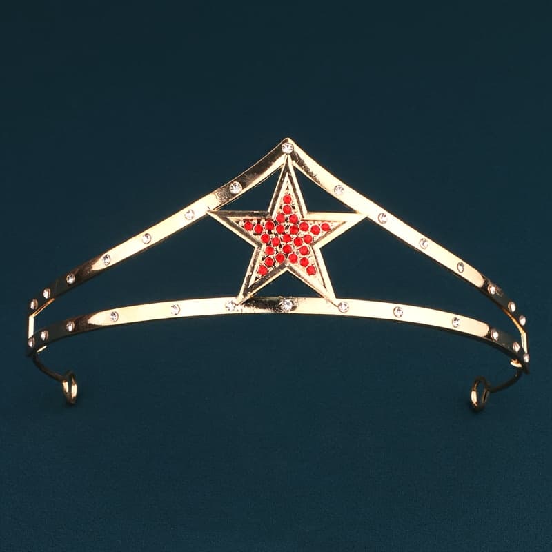 TEMU Fashionable European And -pointed Star Alloy Crown, Multiple Colors For ' Birthday Parties Wedding Decorations Hair Accessories Halloween Costume Party Props