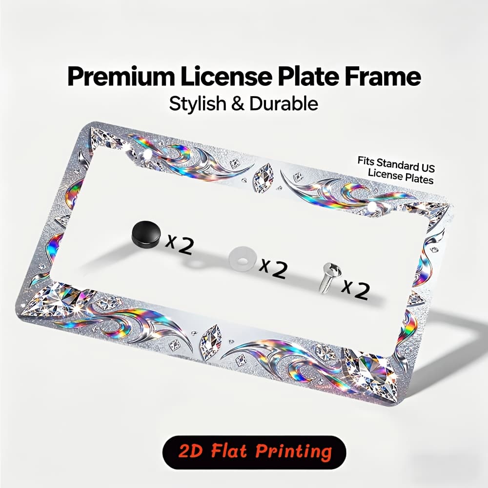 TEMU For Decorative Purposes , This Metal License Plate Frame Highlights Unique Charm And , Suitable For And Most International Vehicle Models. Includes Mounting Screws, ,