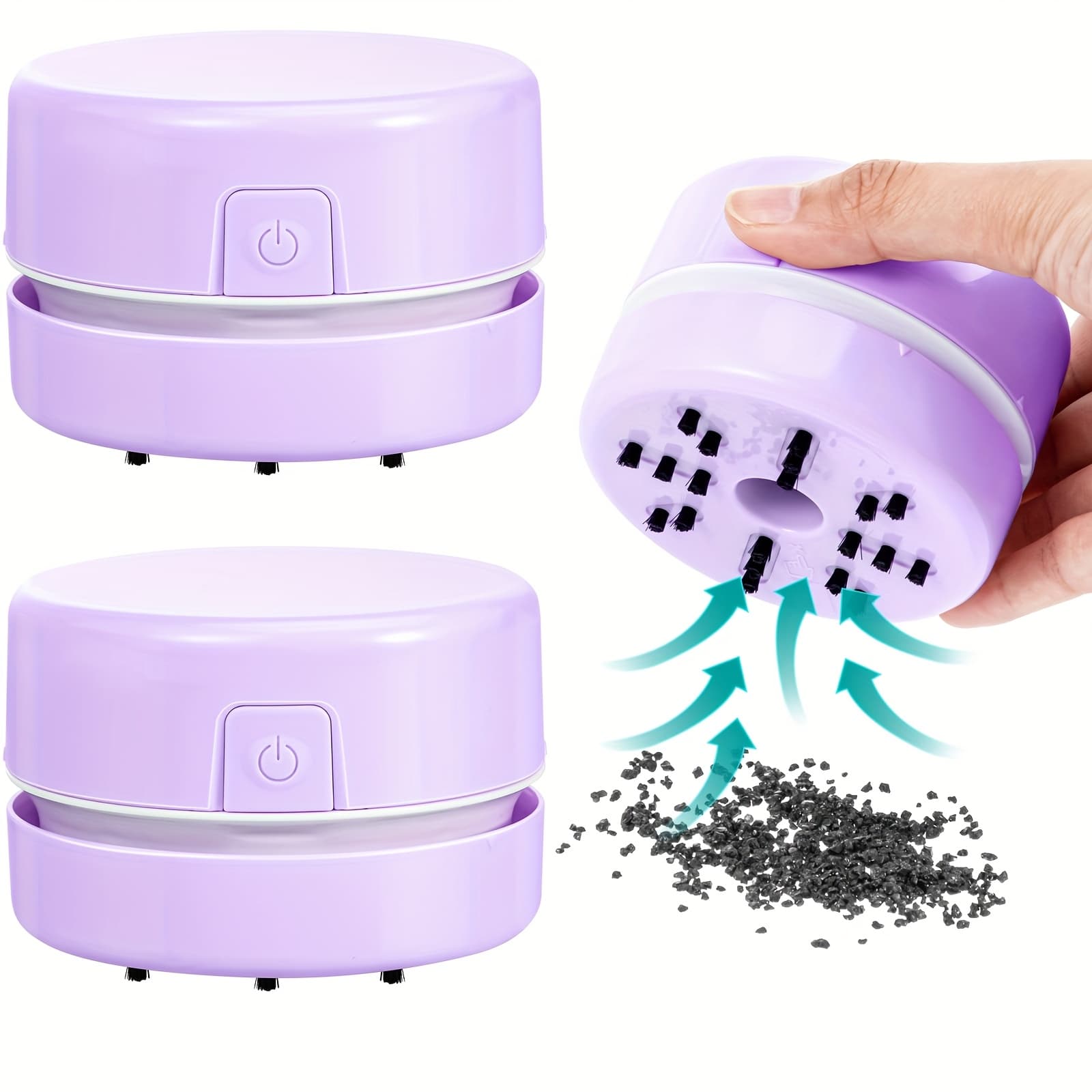 TEMU 2pcs Diamond Painting Tool Drill Picker For Diamonds 5d Painting Accessories Vacuum Cleaner Mini Table Desktop Sweeper Organizer Clean Art Beads Crumb(light Purple)