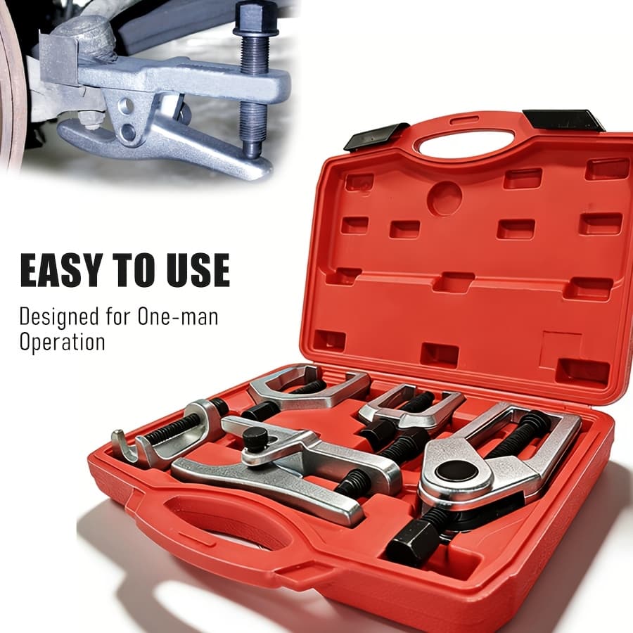 TEMU 5pcs Set Of Tie Puller, Ball Joint Puller, Multi-functional For Removing European And Japanese Lower Control Arm Ball Joints, Tie Rod Tool, Automotive Repair Tool Set