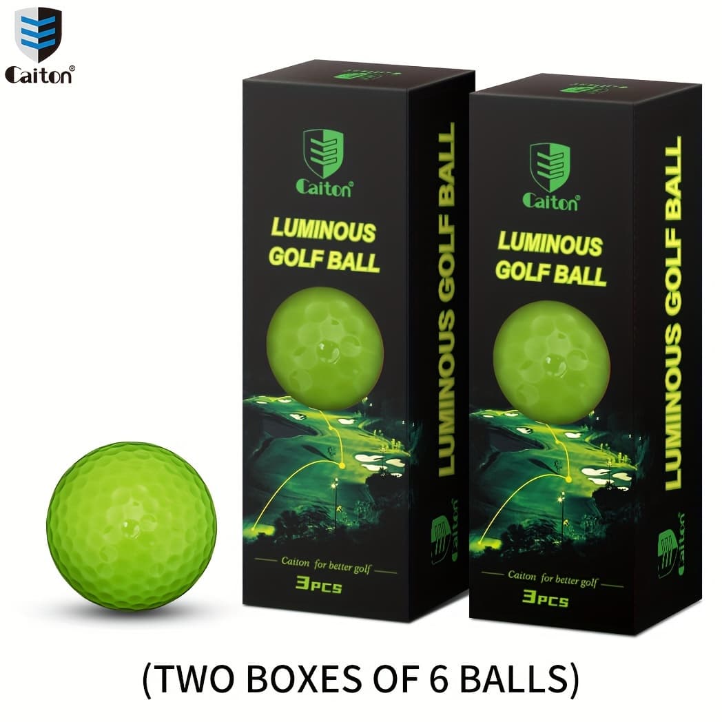 TEMU 12/6/3pcs Caiton Golf Balls – Bright & Durable, High Visibility, , Long Distance Flight, Night And Daytime Play