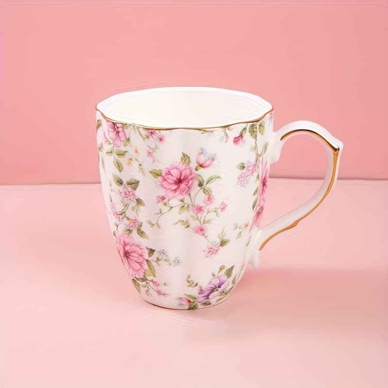 TEMU 1pc Of Bone China Coffee Cup With Ounce Not Specified. A Heat-insulating Mug That Drinks Hot Or Cold, Featuring Handle. Hand Wash Only; An Gift , Made Of High-grade Ceramic.