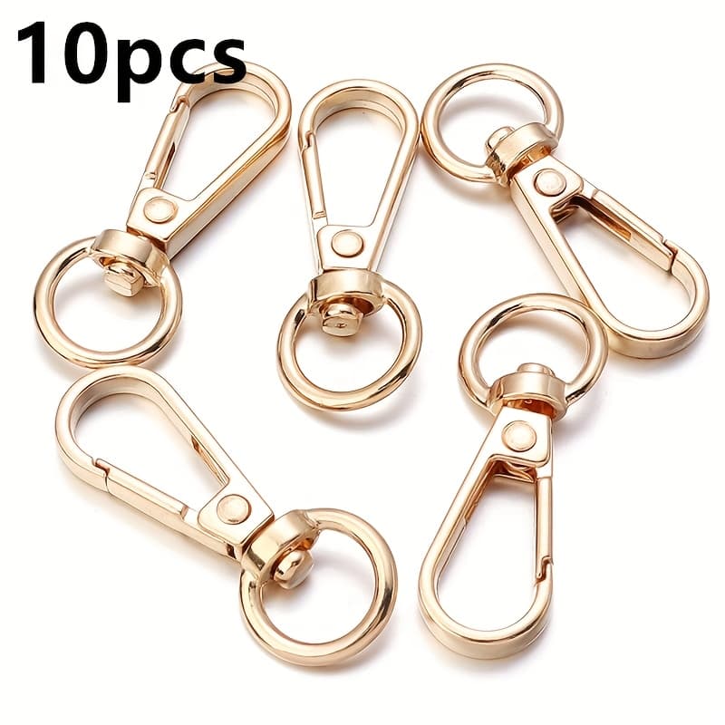 TEMU 10pcs Per Pack Of Alloy Round Ring Dog Head Clasps With A Diameter Of 41mm, Keychain Additions For Handmade Jewelry