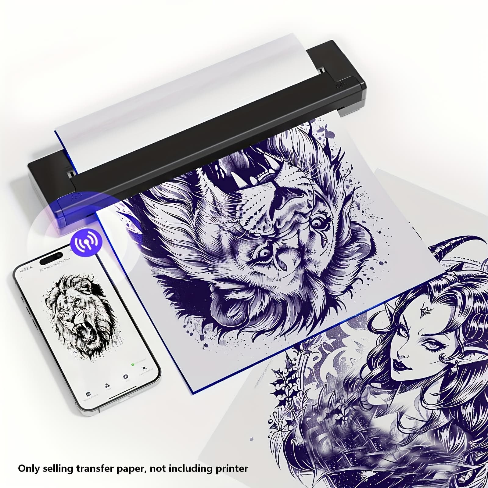 TEMU 40 Sheets Tattoo Transfer Paper, A4 Size Tattoo Template Paper - Compatible With Mo8f Tp81 P90 Pino And Other Tattoo Printers, , Suitable For Professional And Personal Use