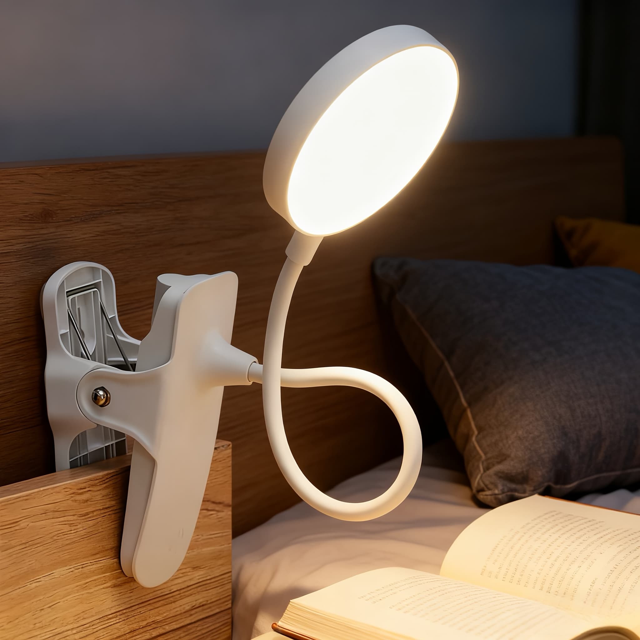 TEMU A Versatile Led Desk Lamp Designed For Students, Perfect For Bedside Use In Dorms, Featuring Charging And Plug-in Options For Reading In Small Spaces