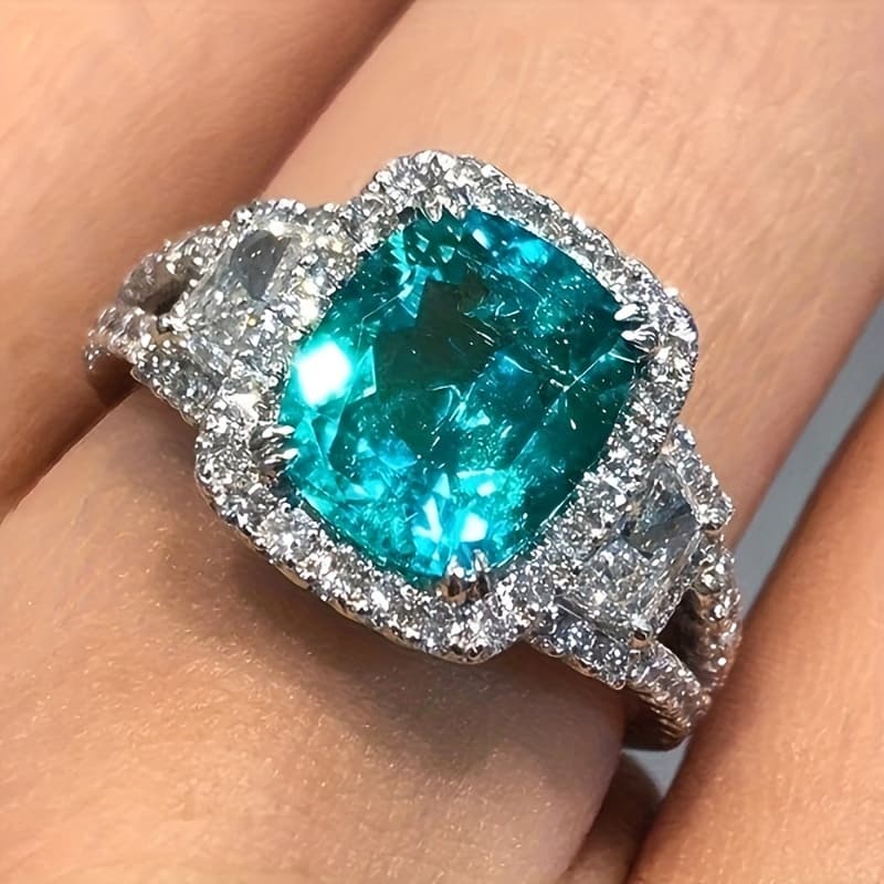 TEMU A Luxurious And Elegant Ultra-sparkly Synthetic Zirconia Bezel Small Synthetic Zirconia Full Vintage Design Ring