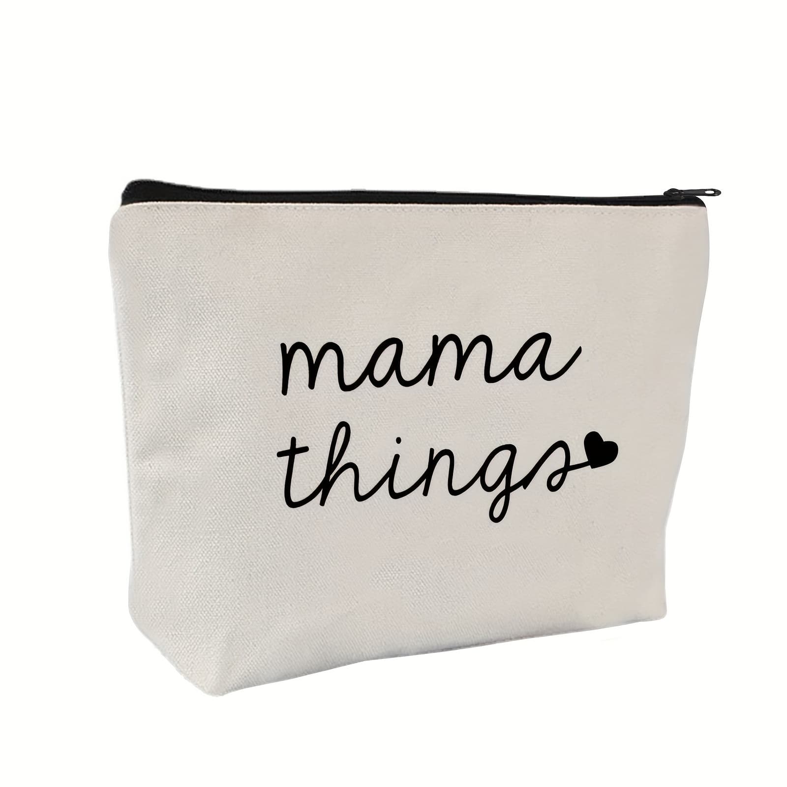 TEMU Mama Print Makeup Bag Zipper Bag- Travel Cosmetic Bag, Perfect For Storing Pens, Stationery Supplies, And More, Great Gift For