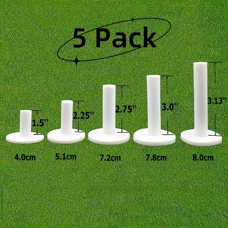 TEMU White Rubber Golf Tees For Practice Mat – 5 Size Durable & Flexible Tees For Easter, Thanksgiving, Christmas, Halloween, New Year