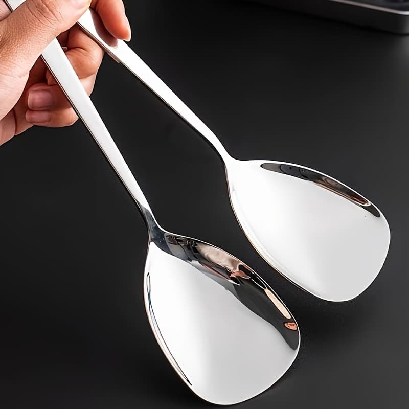 TEMU 2pcs Stainless Steel Serving Spoons - Perfect For Buffets, Catering & Home Use