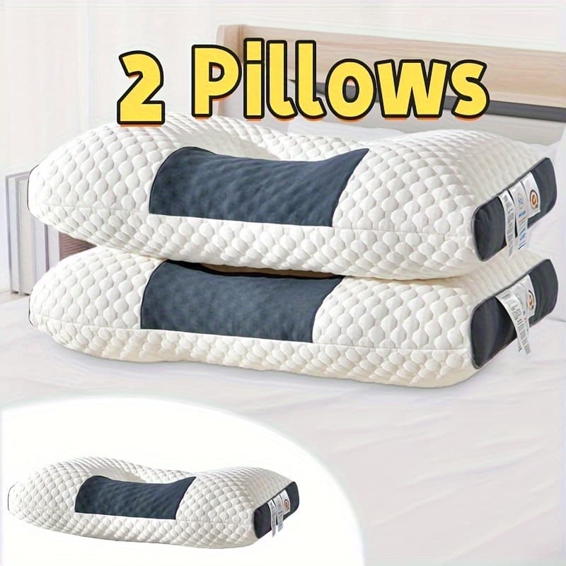 TEMU Ideal Christmas Present For Home, Set Of 2 Pillow Inserts, For Home Pillow Inserts, Cervical Spine Support, Pillow Inserts, Holiday Decor, Side Sleepers Friendly, Promotes Deep Sleep