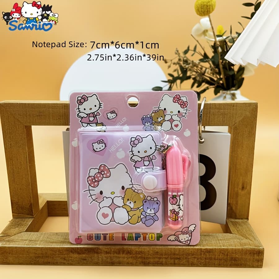 TEMU 1pc Hello Kitty Mini Notebook With Ballpoint Pens, Easy To Organize And Record, Memo Pads Mini Notebooks, Diary, Cute Hello Kitty Notebook Notepad , Suitable For Daily Writing Use