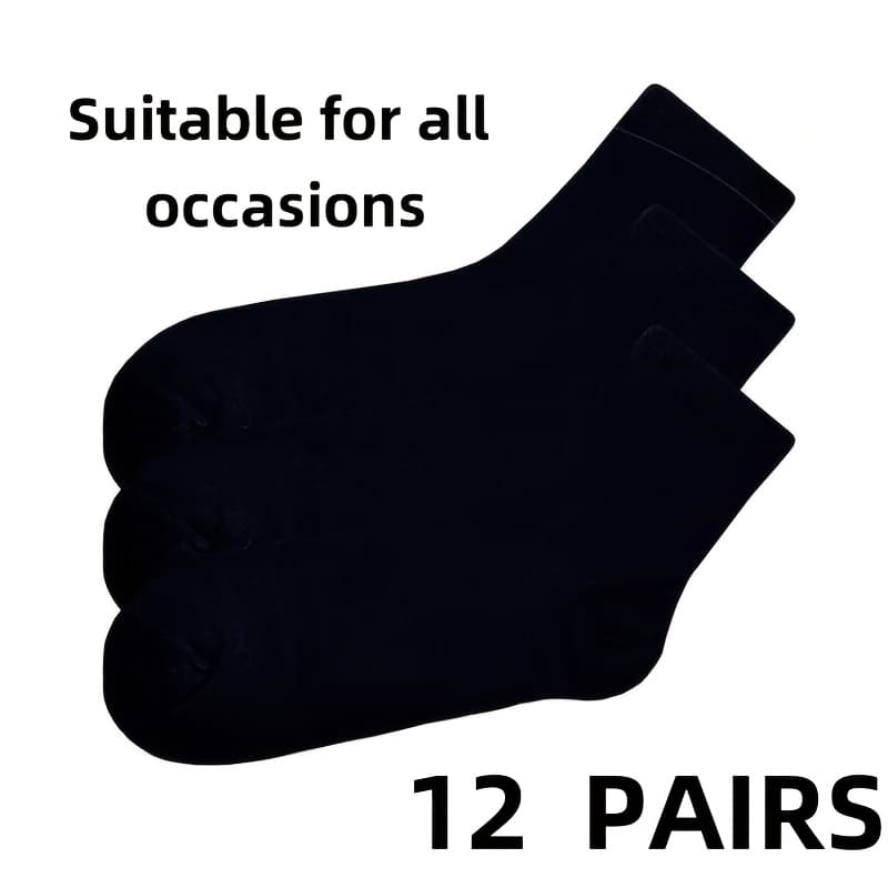 TEMU 12 Pairs Of Bamboo Socks, Unisex Short Style Soft And Breathable