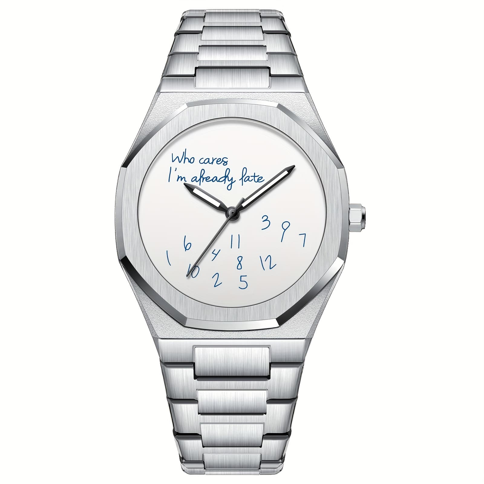 TEMU Elegant Men' Steel Alloy Watch, Creative Dial Watch, For Male