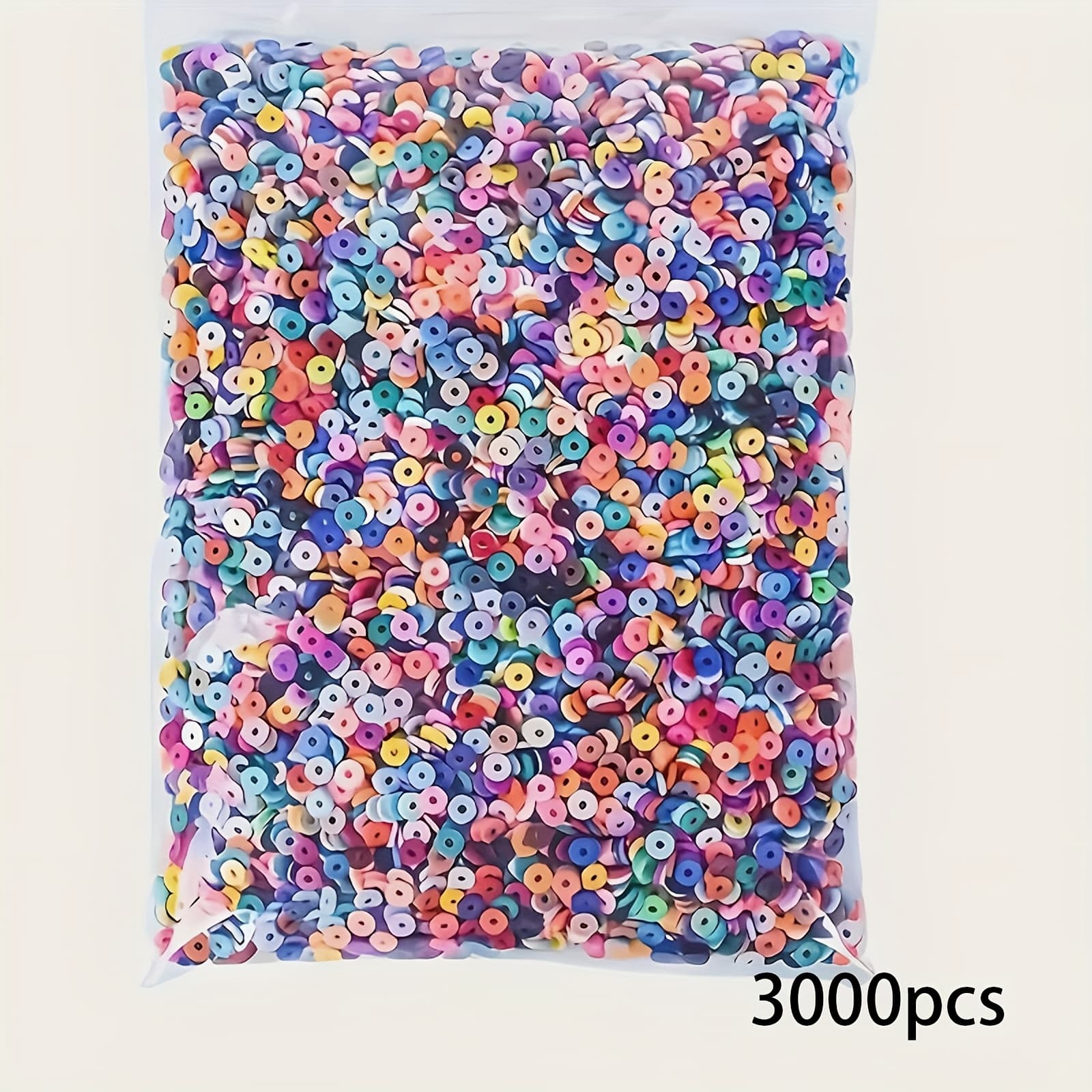 TEMU 1000-3000pcs Pottery Bead Kit - Multicolor Fashion Soft Pottery Beads, Suitable For Bracelet, Necklace, Earring, Craft And Jewelry Making