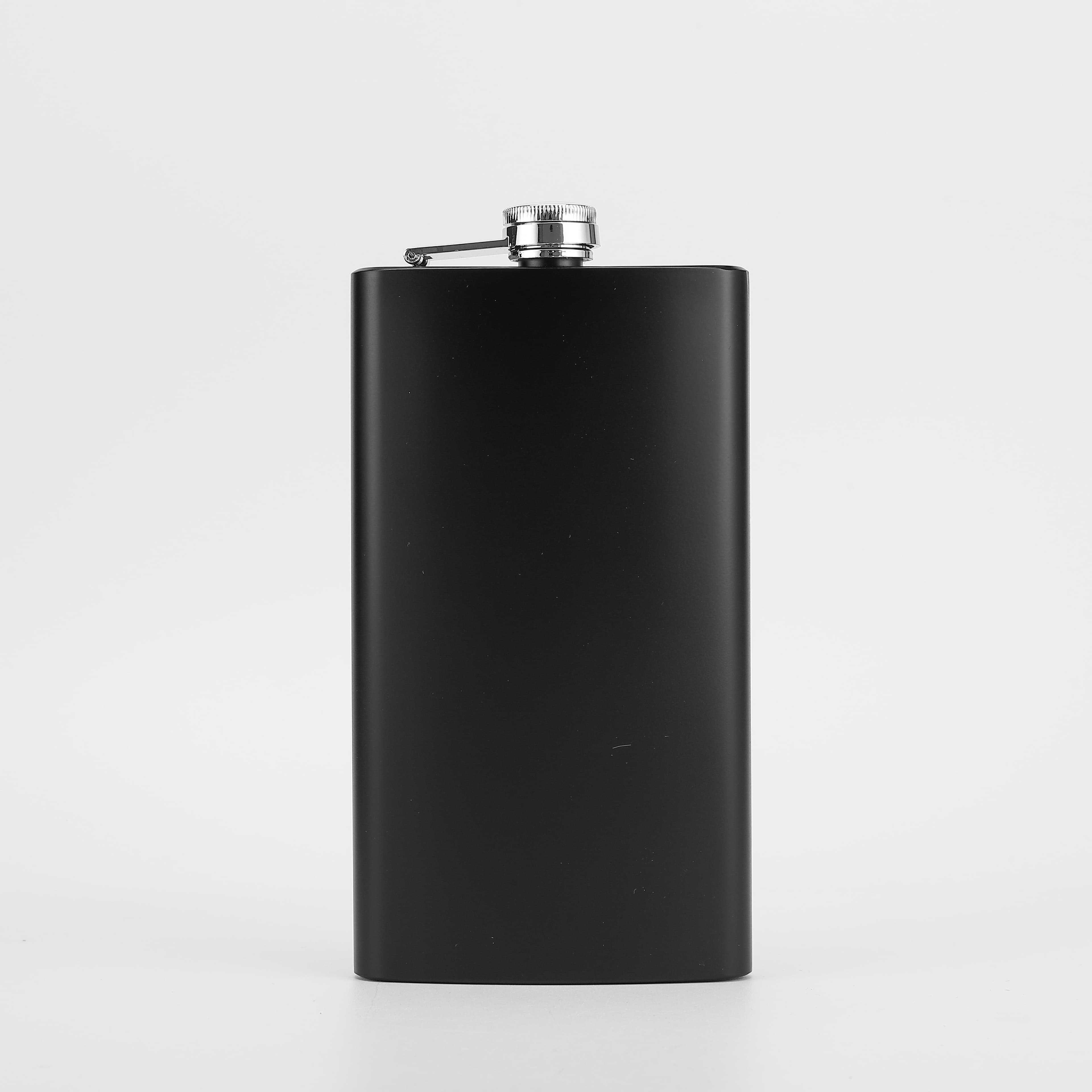 TEMU 1pc 12oz Matte Black Spray Painted , Lightweight Portable Mini Stainless Steel Outdoor Travel Flasks For Men - Perfect For Home And Use