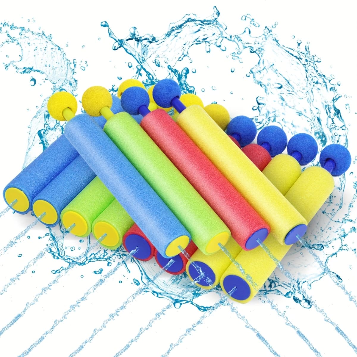 TEMU Water Gun, 6/12/18 Pack Water Soaker Blaster Guns, Colorful Foam Shaft Guns For Swimming Pool, Beach, Summer Party, Outdoor Water Activities, Fighting Toys