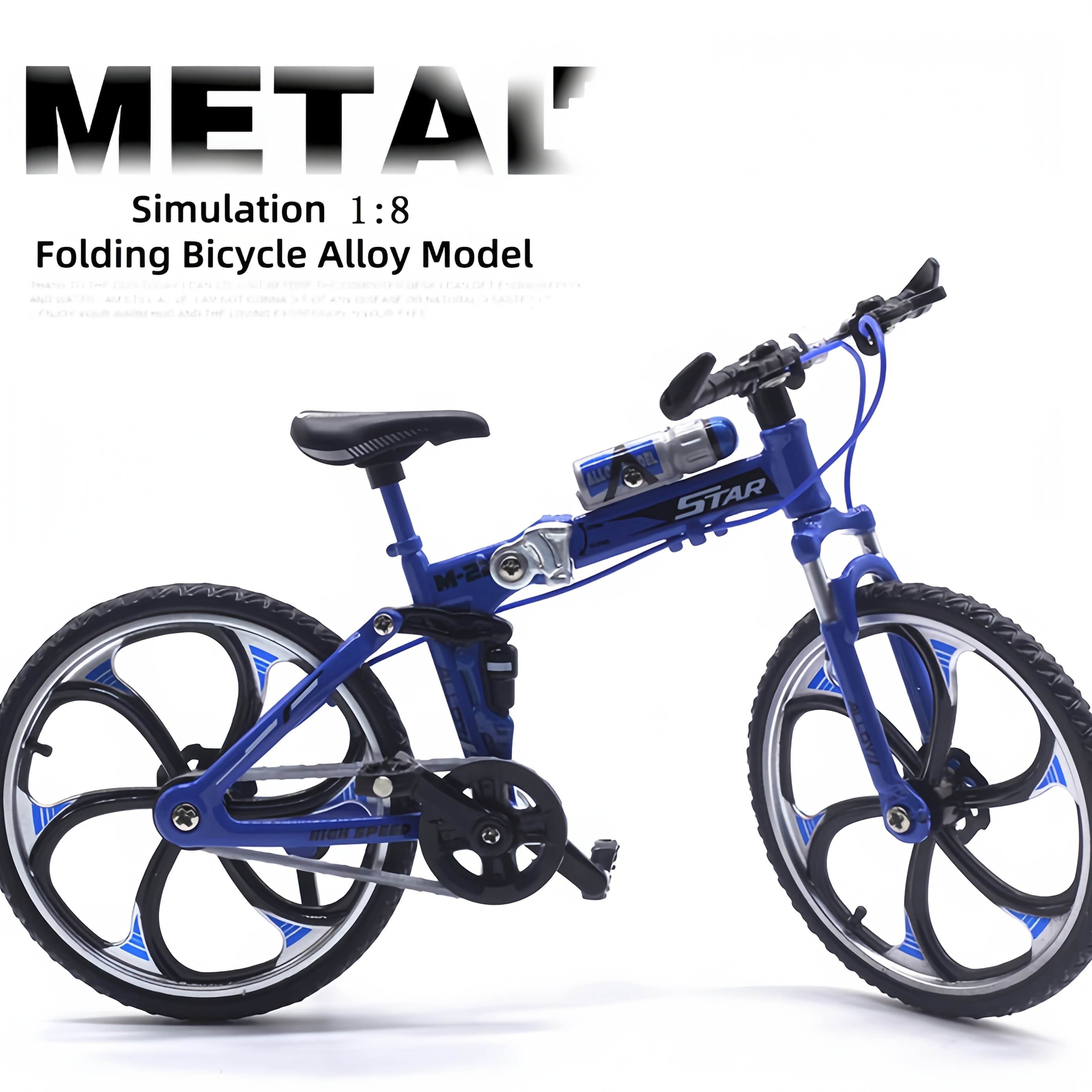 TEMU 1:8 Alloy Mountain Bike Model - Foldable Miniature Decor In 3 Colors | Christmas Gift, Home Office Decoration