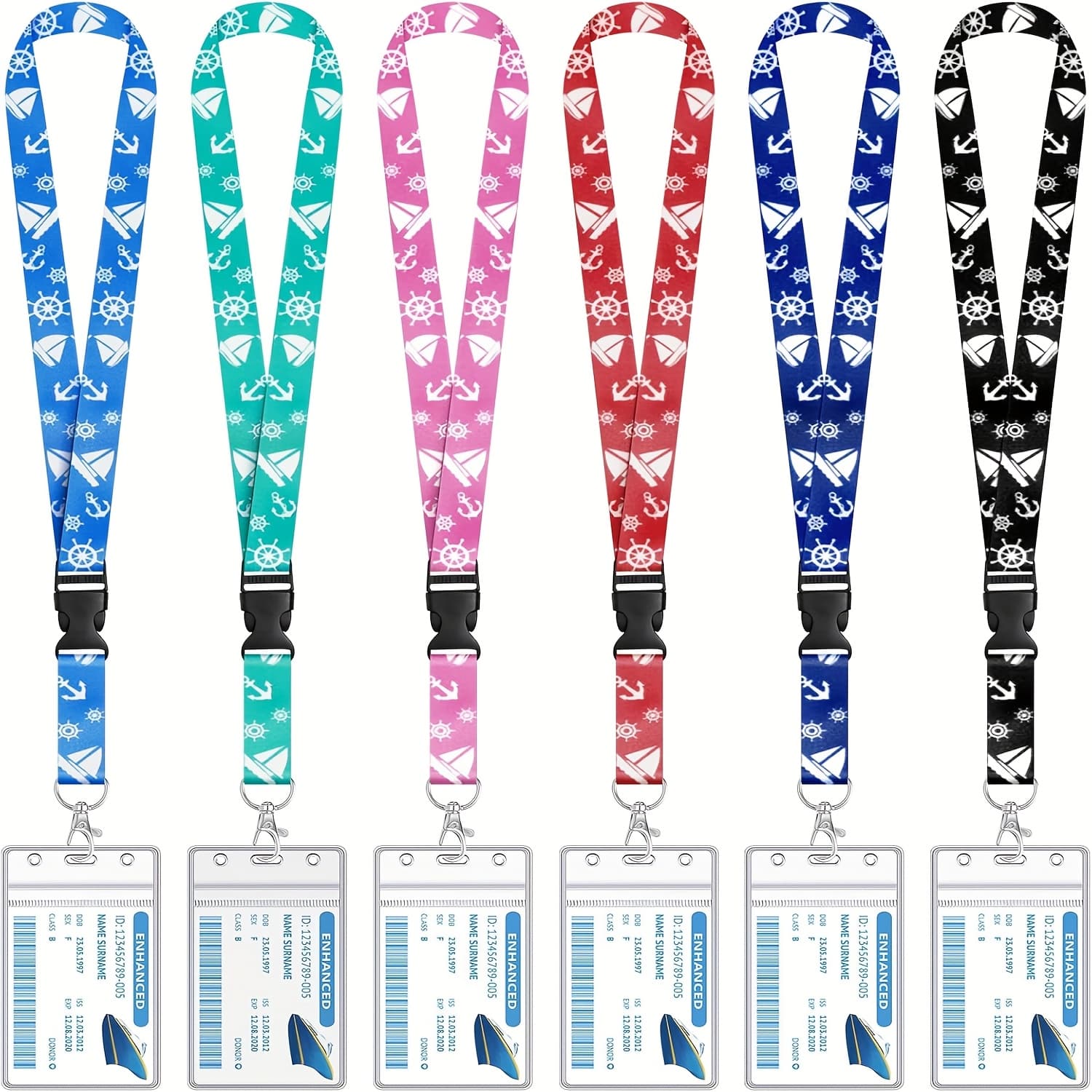 TEMU 2d 6 Pack Cruise Lanyard Cards Detachable Lanyards With Id Badge Holder, 2026 Cruise Essentials Additions