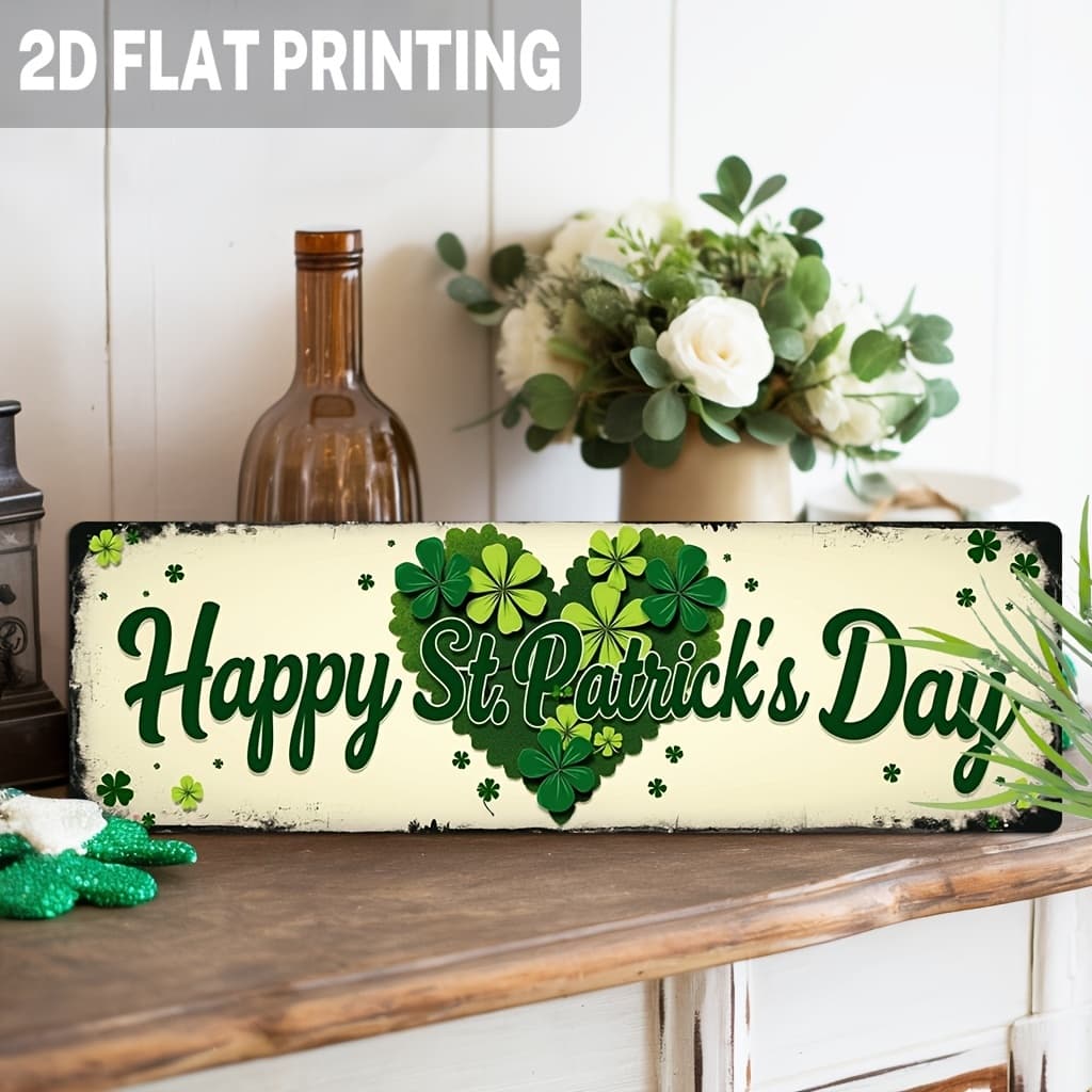 TEMU 2d Flat, 2d Flat - 1pc 2d Flat Rustic Happy 's Day Sign | Wall Art For , Bar, Holiday, Party Decoration, Home Decor, 4x16 Inch, Metal, Wall Hanging, 2d Flat