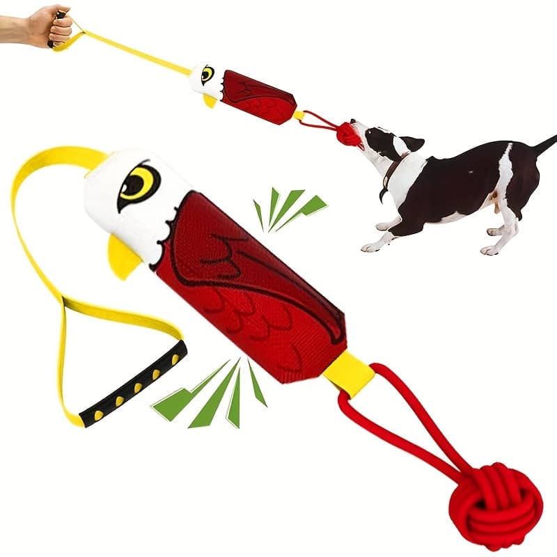 TEMU Interactive Dog Toys, Toy Balls, Dog Toys With Knotted Balls, Squeaking Dog Rope Toys For Training, Suitable For Medium To Large-sized Dogs That Like To Chew, Corn Eagle Shark Camouflage Design