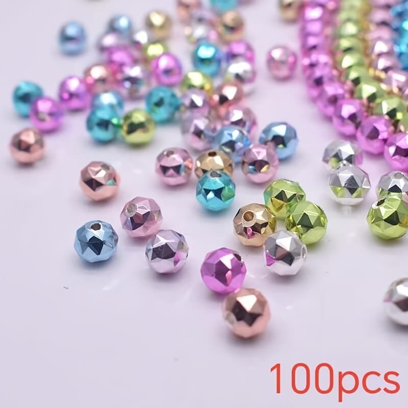 TEMU 4.5mm High-quality Enamel Glass Beads, Multi-colors, Additions Suitable For Bracelet And Necklace Making