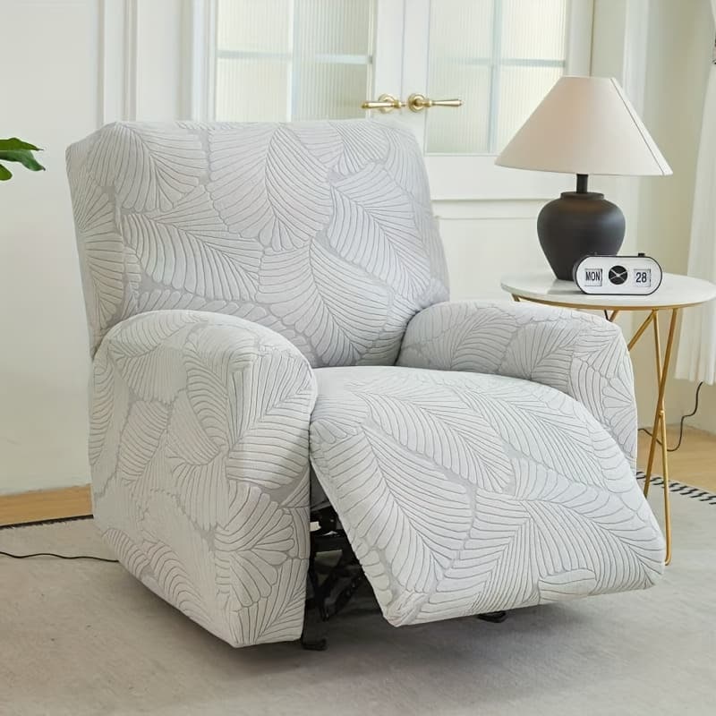 TEMU Stretch Jacquard Large Leaf Recliner Sofa Cover, Single Seat Casual Recliner Cover, Casual Armchair Cover Furniture Protector For Living Room Bedroom Office Decor ( Sofa Cover)