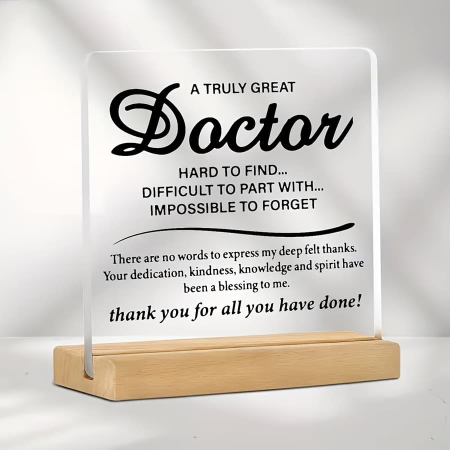 TEMU [2d Flat] [2d Flat] Top Gifts For Doctors, Presents For Male Physicians, Appreciation Gifts For Medical Professionals, Thanksgiving Gifts, An Doctor Is Challenging, Acrylic Desk Logo Ornament