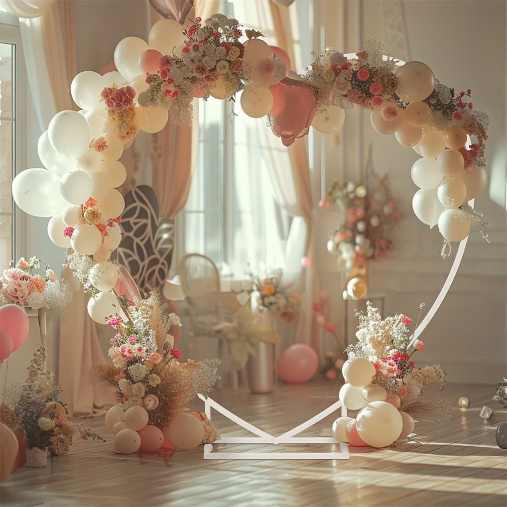 TEMU Wedding Arch Stand Heavy Duty White Heart Shape Wedding Arch Backdrop Stand Metal Plant Frame For Bridal Party, Wedding Ceremony, Garden Christmas