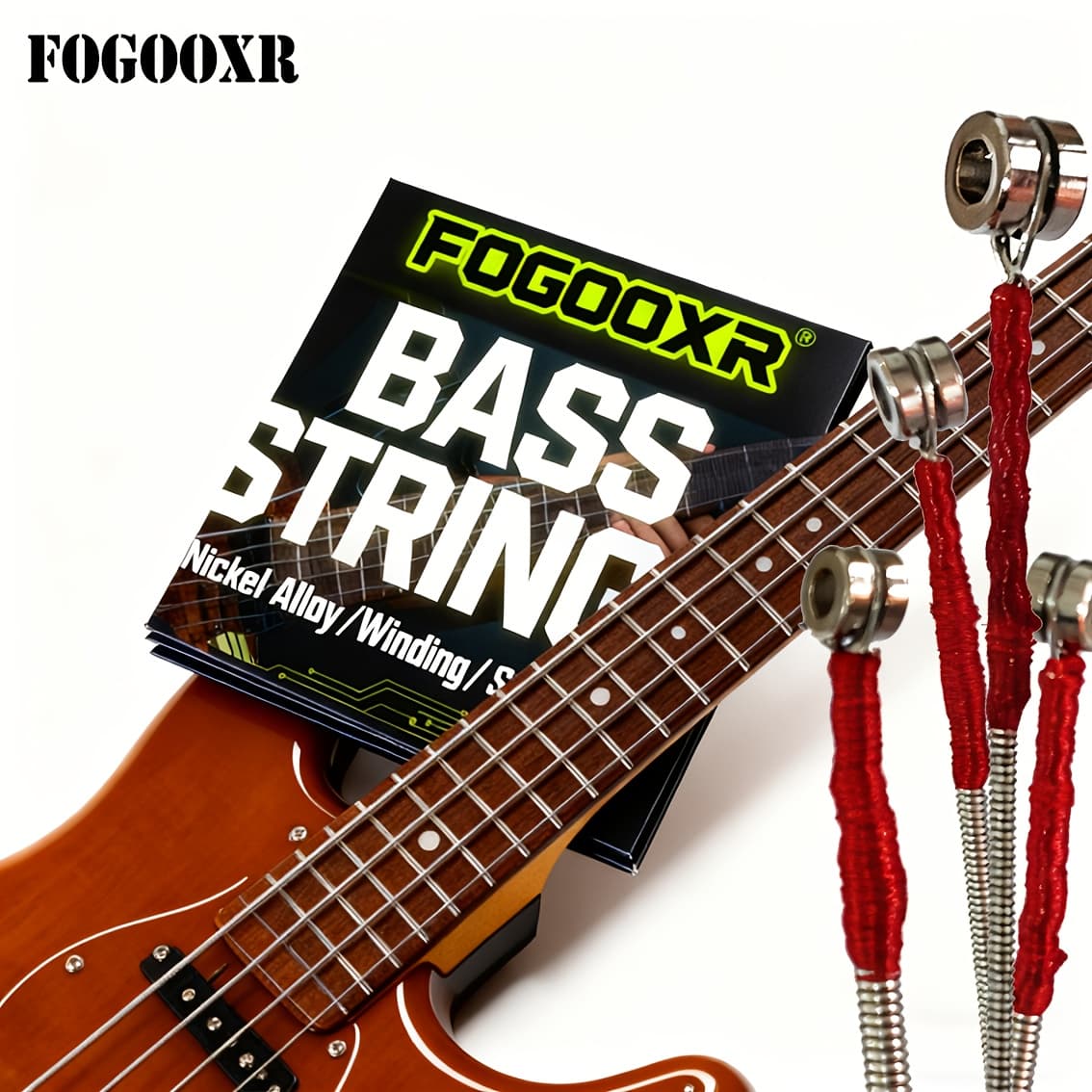 TEMU Premium Strings With Long Wrap Tail And Colorful No.6 Bigger Ball End- 4/5 Nickel-plated Steel String - High-carbon , Nickel-plated Ball End 45100/545125 String