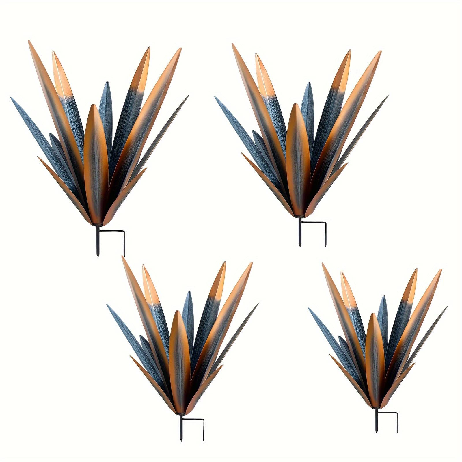 TEMU 4pcs Metal Agave Sculptures, Hand-painted Iron Decor, Valentines Decorations, Valentine's Day, Easter Decorations, & , Home Decor & Accessories, Garden Lawn Ornament, Great Gift For