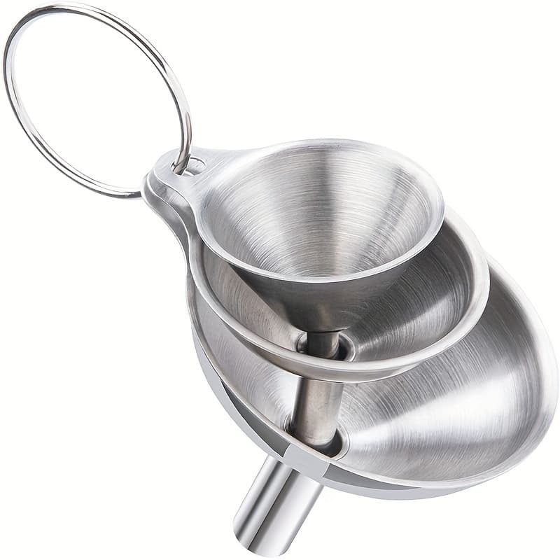 TEMU Three-piece Stainless Steel Funnel Set