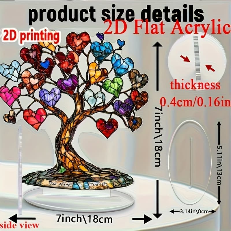 TEMU 2d Flat - 1pc, Colored Acrylic Desk Plaque - An Valentine's Day Present For Women And Men, , Birthday, Christmas, & Father's Day Gift