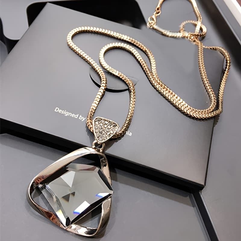 TEMU A Women's Fashion Necklace Korean Version Autumn Winter Sweater Chain Women's Long Sweater Chain Necklace Clothing Accessories Necklace Pendant