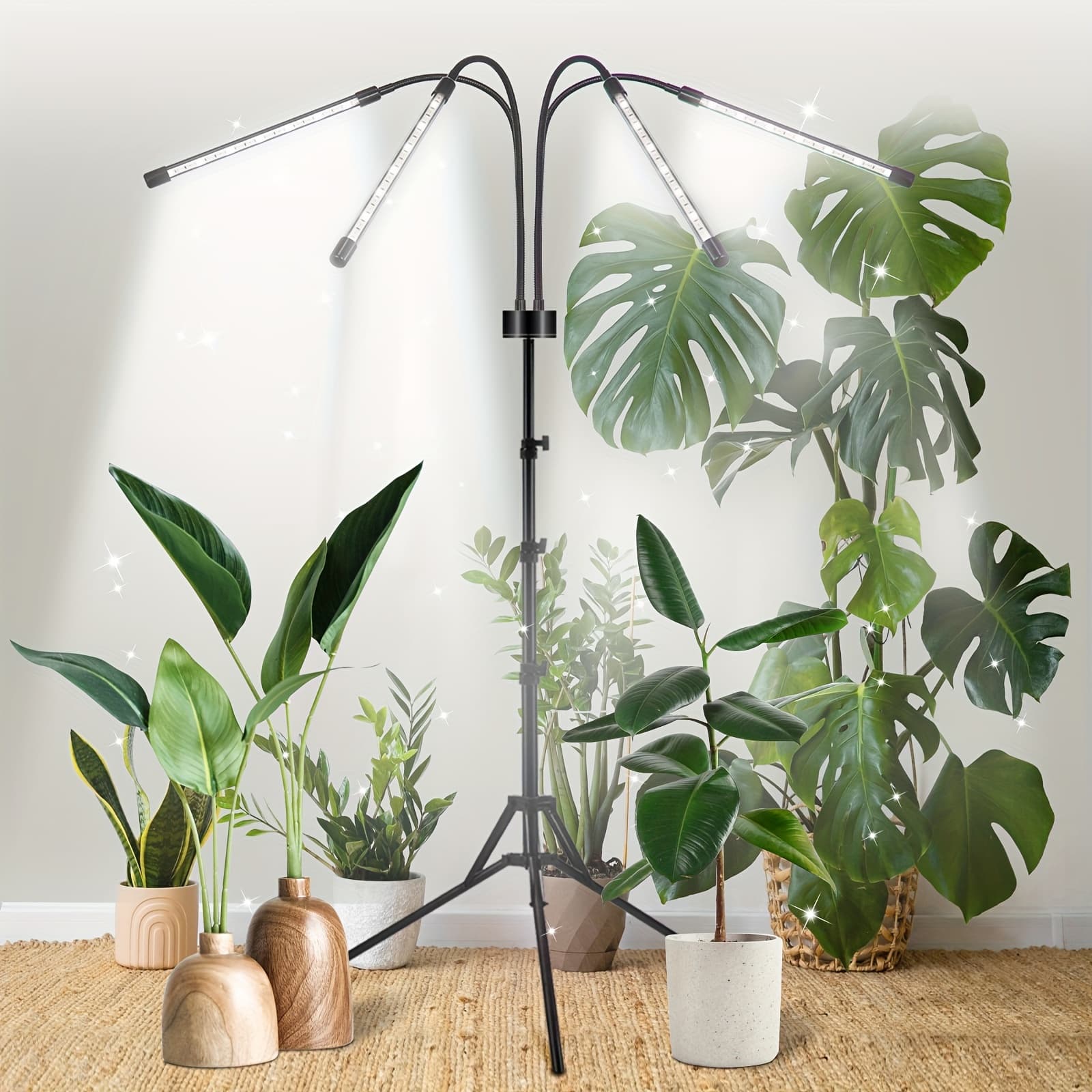 TEMU Growth Light Strip Bracket Suitable For Indoor Plants With Full , 80 Led Plant Light Strip 63.5-160.0cm Adjustable Tripod, Dimmable Plant Growth Light Strip 4/8/12 Hour Timer