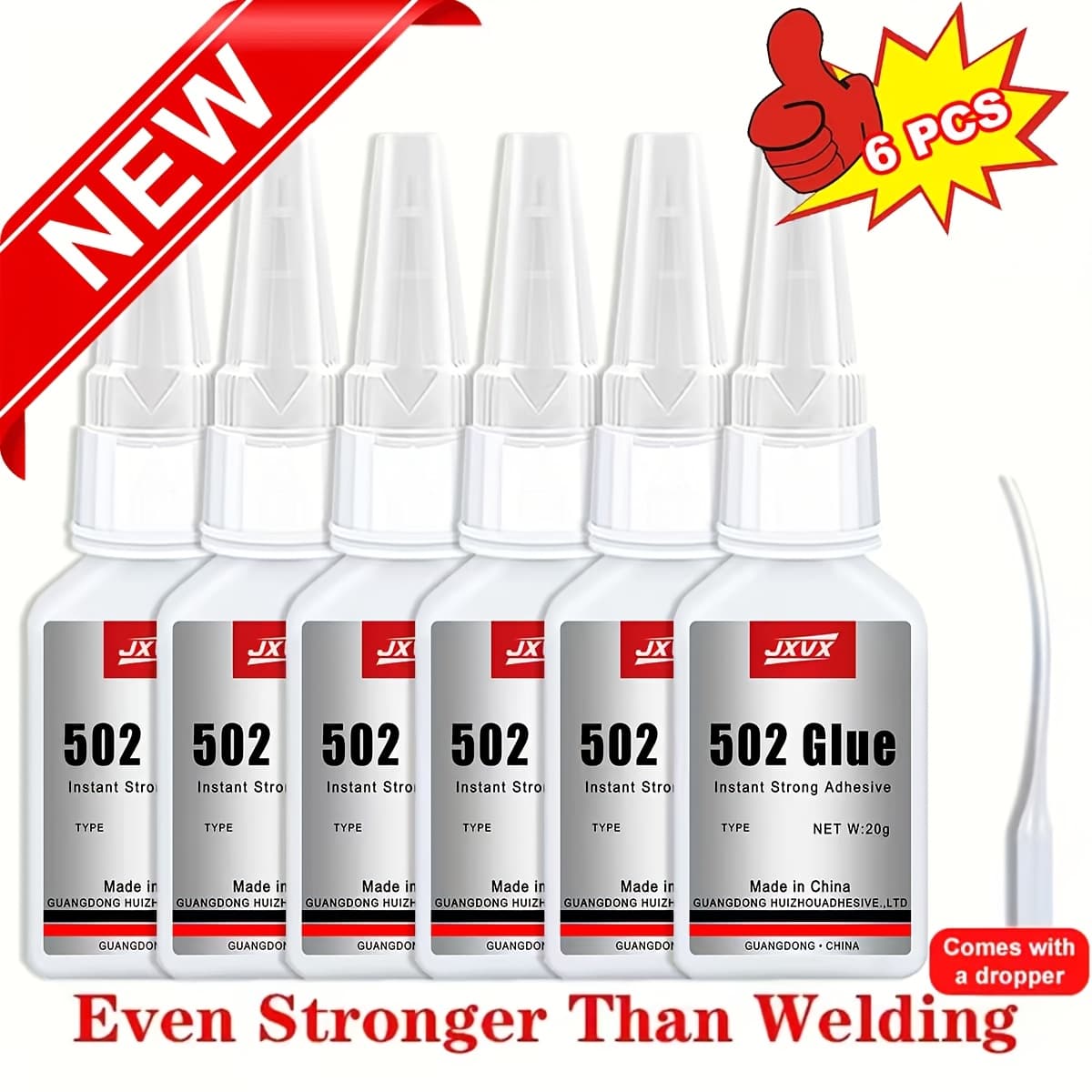 TEMU 6pcs Glue Strong Glue Instant Drying Adhesive Wood Glue Transparent Glue Can Ceramics, Glass, Pv (plastic), Wood, Metal, , Rubber, Art Nails, Jewelry Ornaments And Other Items