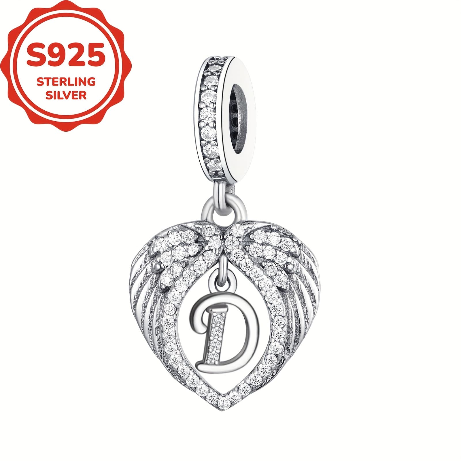 TEMU 1pc 925 Pattern Heart Shaped Necklace Pendant Jewelry Making Birthday Or Holiday Gifts For Women