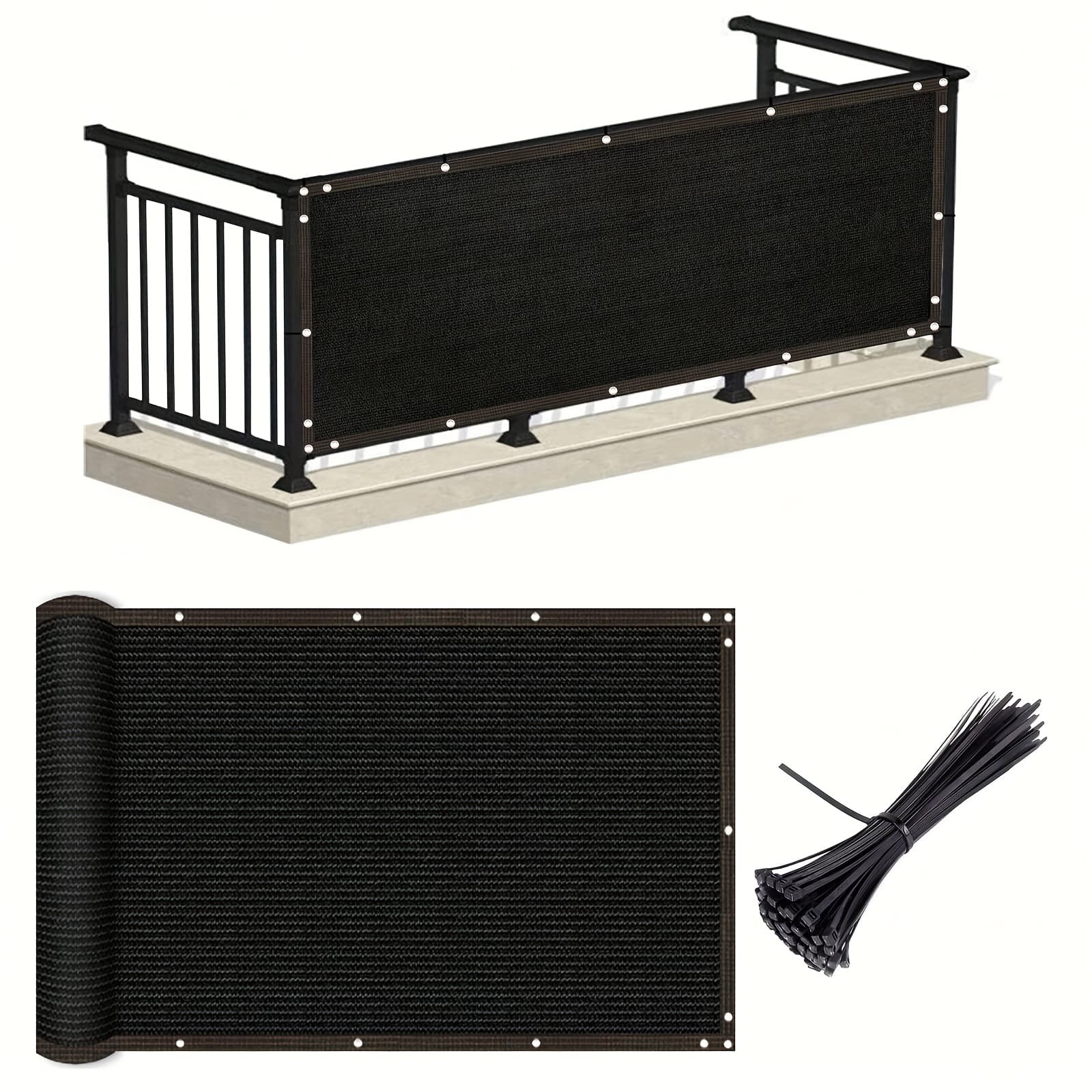 TEMU Heavy-duty Privacy Fence Screen - 70%-80% Shading Rate Windproof Dust Mesh Fabric, Suitable For Outdoor , And Pool Decks
